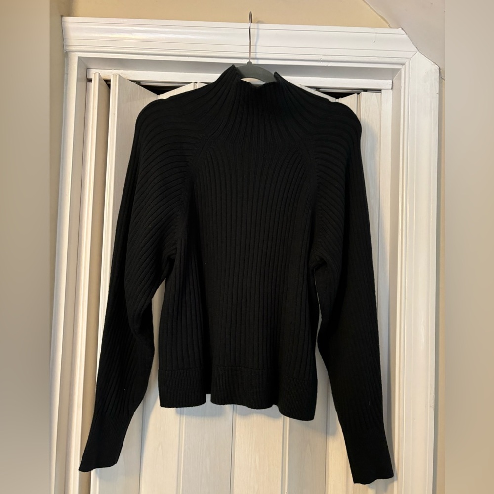 Daily Ritual Ribbed Black Turtleneck Sweater